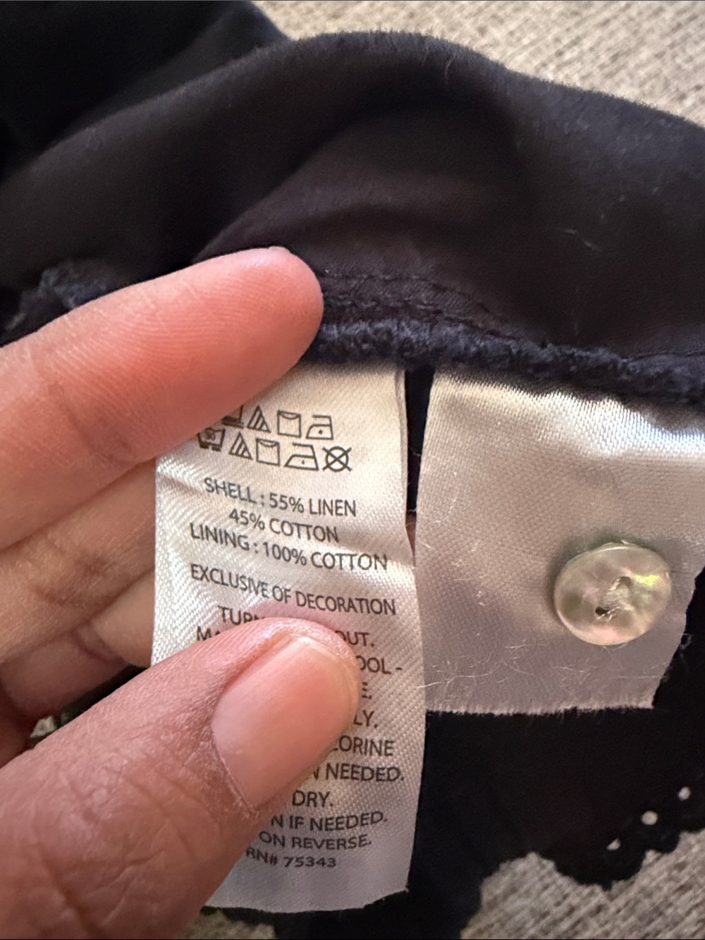 Joie Black Eyelet Button-Front Crop Top - Picture 8 of 8